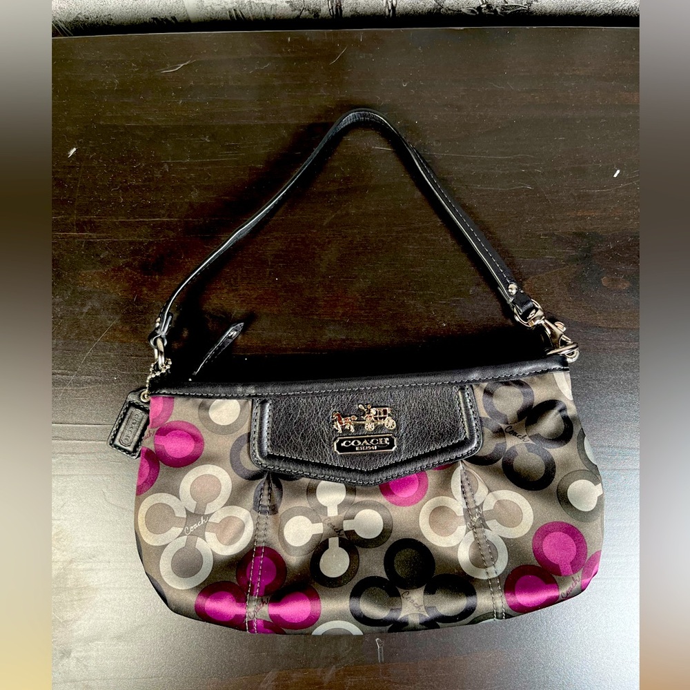 Vintage Satin Coach Monogram Clutch